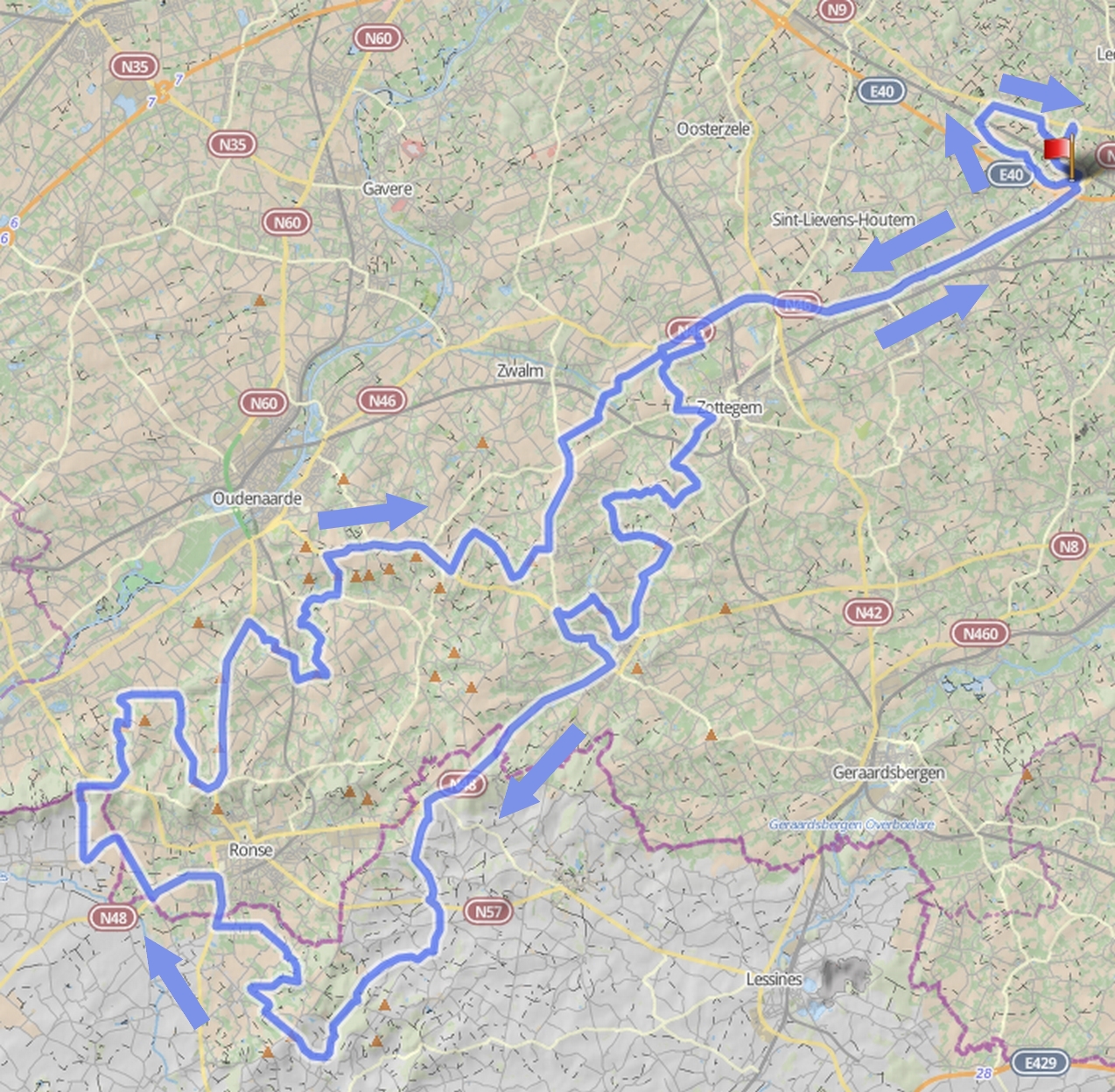 Imagem de referência de Dwars door de Vlaamse Ardennen, descrito nos dados abertos como carreira ciclista belga