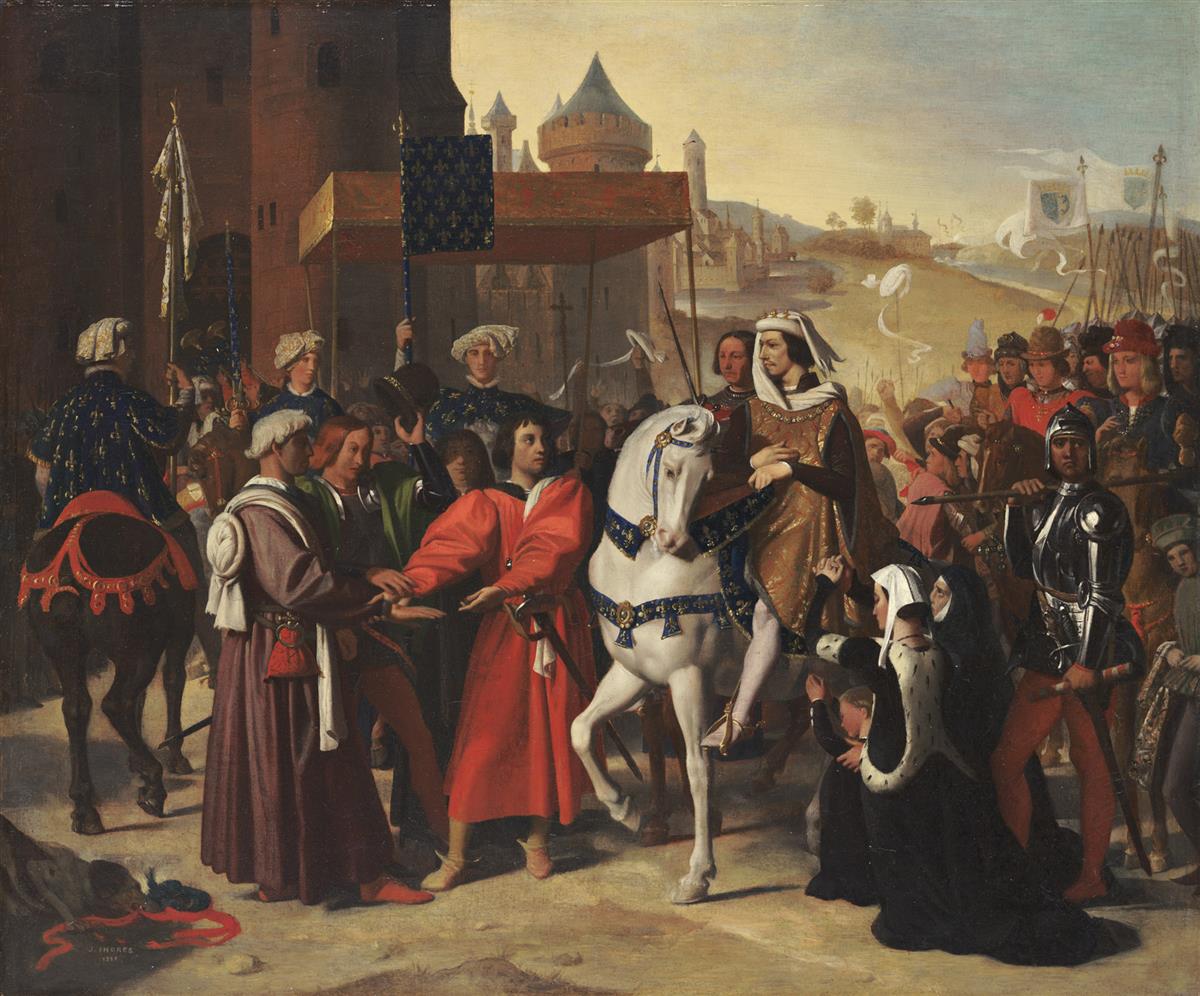 Imagem de referência de A entrada do Delfim em Paris, descrito nos dados abertos como pintura de Jean-Auguste Dominique Ingres