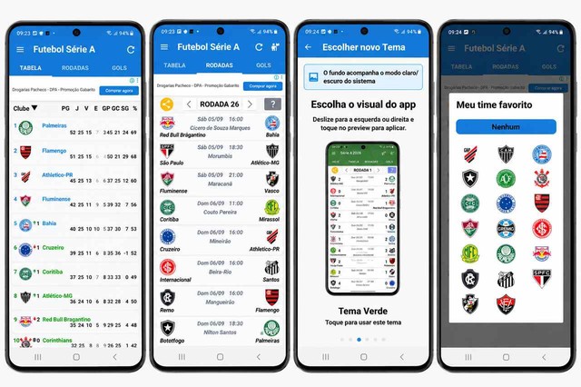 Brasileirão 2026: 8 apps para acompanhar tabela, jogos e seu time