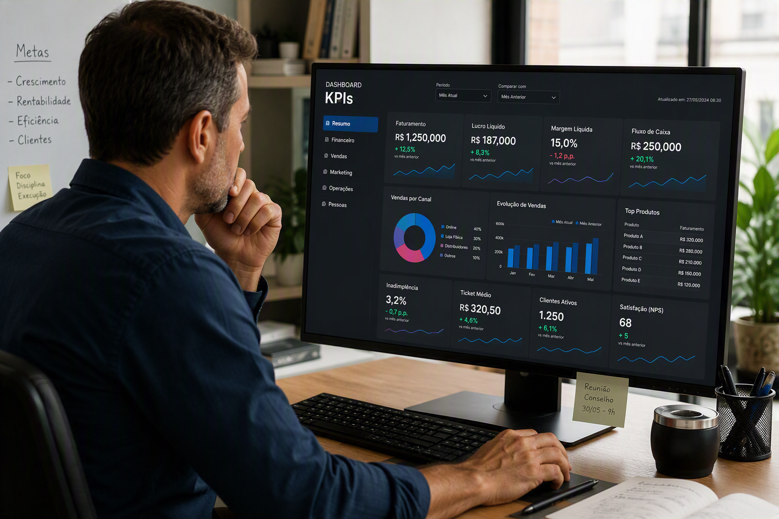 Dashboard com KPIs: o que separa uma empresa profissional de uma amadora