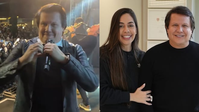 Giovani se declara em show para amante que virou namorada e escancara novo romance
