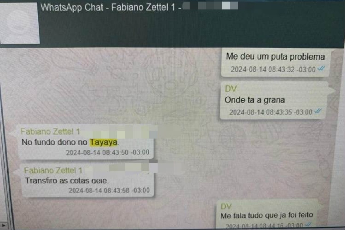 Celular de Vorcaro mostra cobrança por aporte ao Tayayá: "Onde tá a grana?"