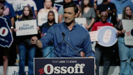 Jon Ossoff mentions Natalie Harp while condemning Trump's administration – video