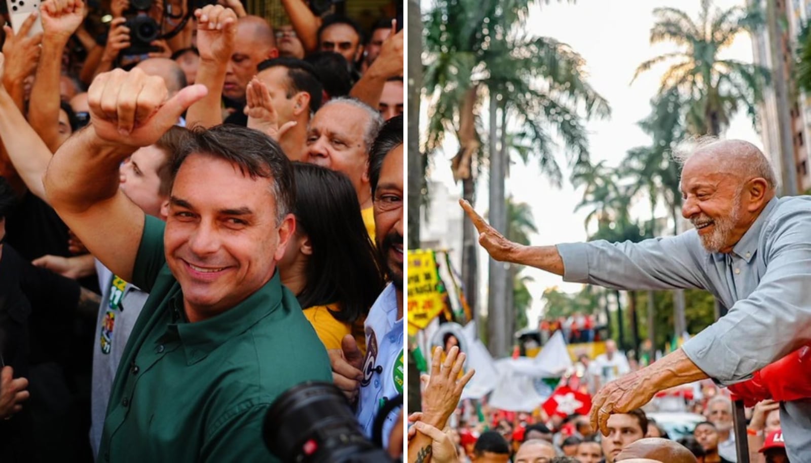 Flávio gastou menos que Lula nas redes sociais; presidente reclama de desempenho em ambiente digital Montagem R7: Vittor Sales/Campanha Flávio - 28.09.2026; Ricardo Stuckert/Campanha Lula - 02.10.2026