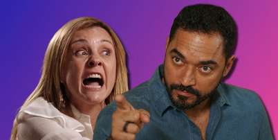 Carminha (Adriana Esteves) ter&aacute; contato direto com o miliciano Renan (Thom&aacute;s Aquino) em 'Avenida Brasil 2': amigos no crime ou estar&atilde;o em lados opostos? Foto: Fotomontagem: Sala de TV
