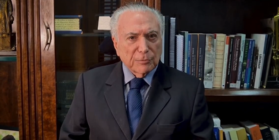 Michel Temer (MDB), em v&iacute;deo publicado no Instagram, declara apoio a Fl&aacute;vio Bolsonaro (PL) no 2&ordm; turno das elei&ccedil;&otilde;es 2026 Foto: Reprodu&ccedil;&atilde;o / Instagram