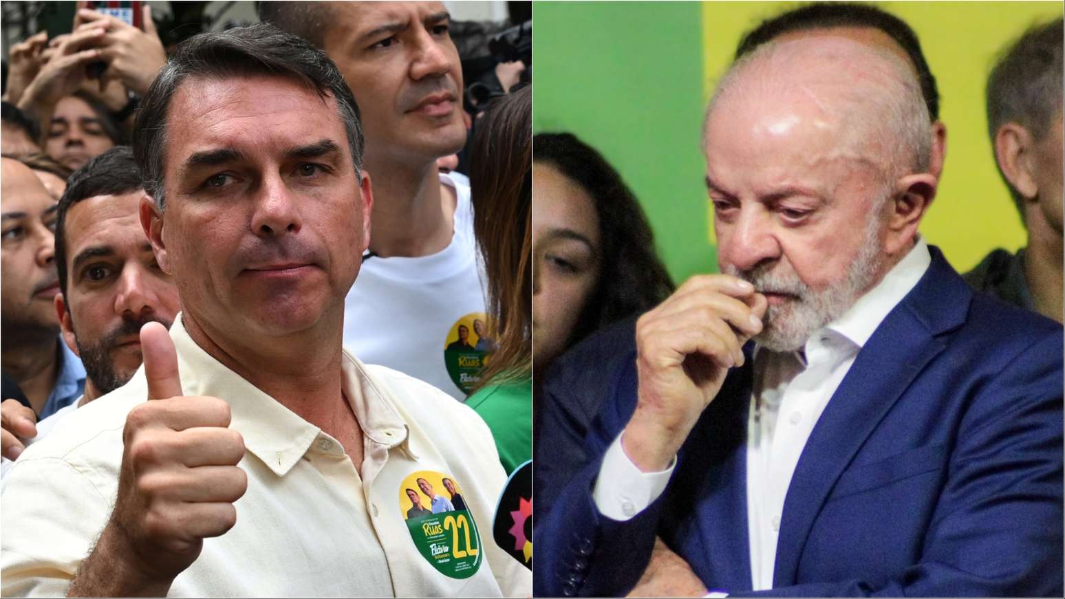 Fl&aacute;vio Bolsonaro ficou &agrave; frente na disputa eleitoral do primeiro turno contra Lula