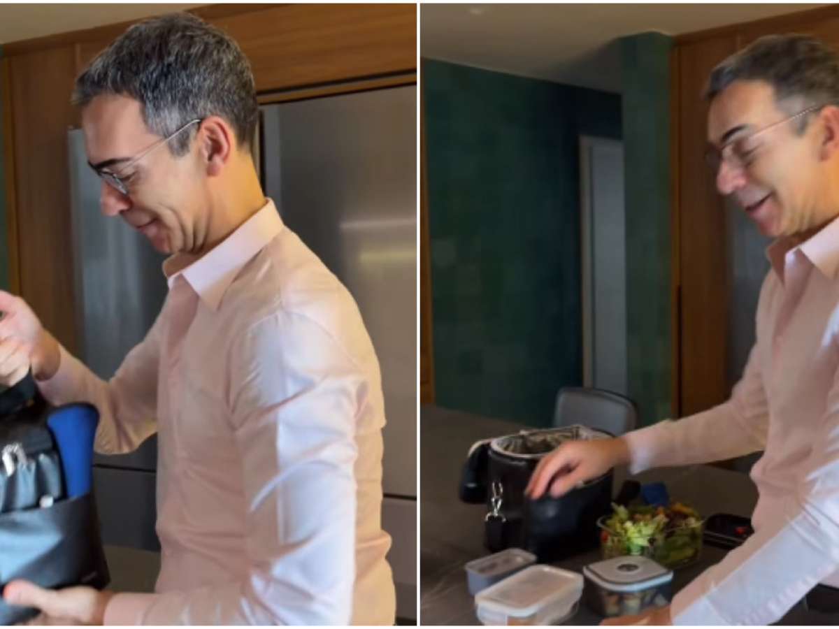 César Tralli mostra o que leva na marmita para plantão na Globo durante as eleições