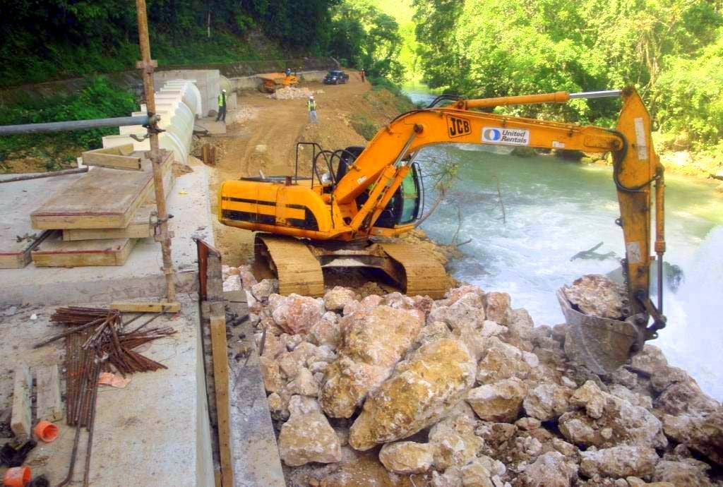 Preparation work during construction of new Maggotty Hydro Plant.