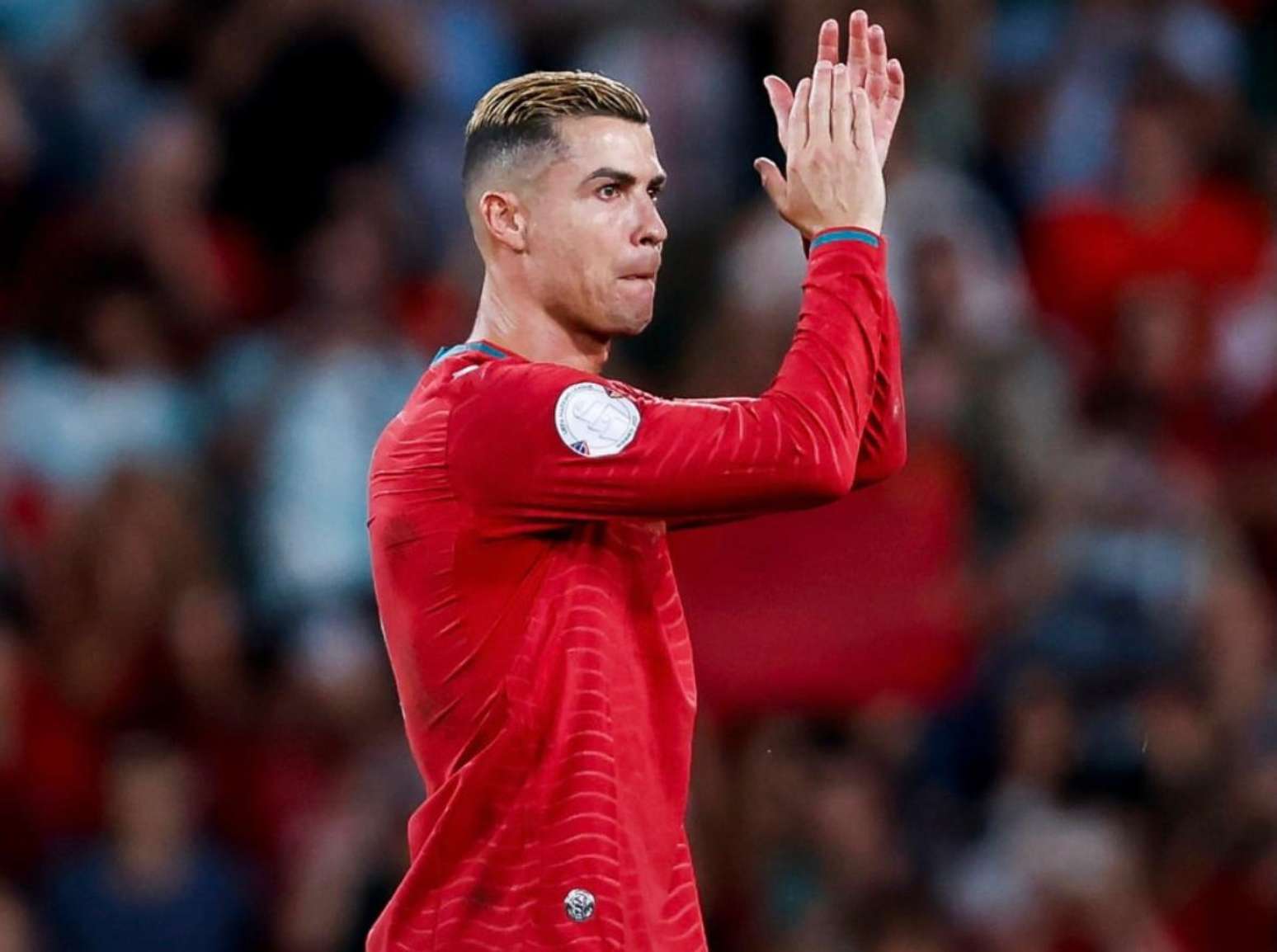 Cristiano Ronaldo em jogo pela sele&ccedil;&atilde;o portuguesa