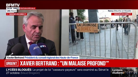 Colère des lycéens: "Cette génération a besoin d'être entendue et reconnue", estime Xavier Bertrand, président du conseil régional des Hauts-de-France