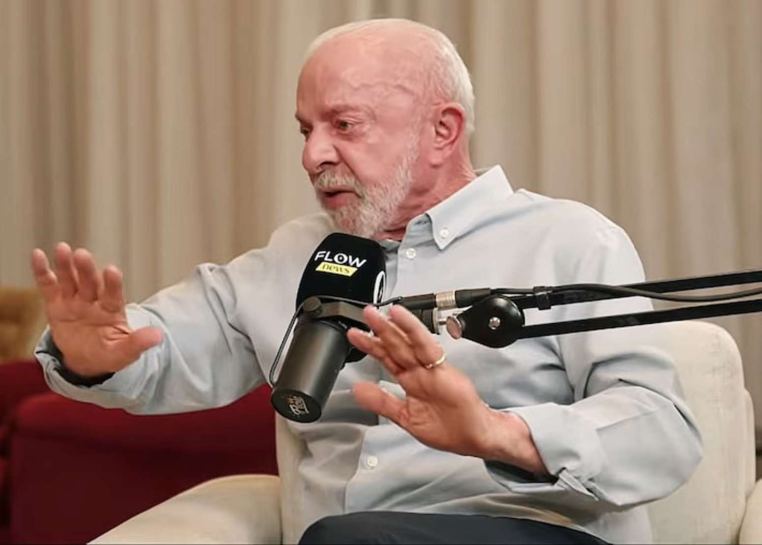 Lula em entrevista ao Flow Podcast. Foto: Reprodu&ccedil;&atilde;o/Lula via Youtube