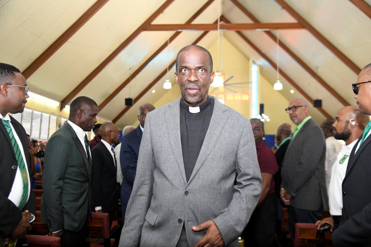 The Reverend Devon Dick at the remembrance service for veteran broadcaster Dervan Malcolm at Boulevard Baptist Church in St Andrew.