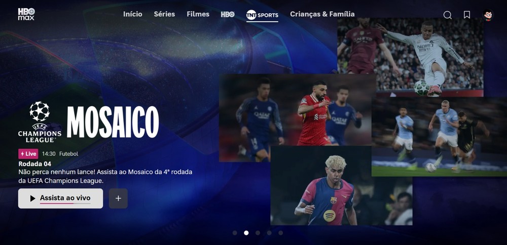 A HBO Max exibe todos os jogos da Champions League ao vivo — Foto: Reprodução/Róbson Martins