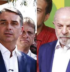 Flávio Bolsonaro (PL) e Lula (PT) disputam o segundo turno das eleições presidenciais em 25 de outubro Foto: Wilton Júnior e Daniel Teixeira/Estadão / Estadão